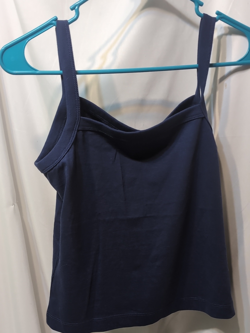 women's Everlane Navy Blue Slim Cropped Camisole Tank Top Size Small - Picture 3 of 8